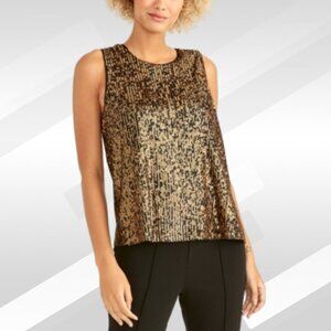 2/$50 Rachel Rachel Roy Black Sequined Scoop Neck Tank Top Size M
